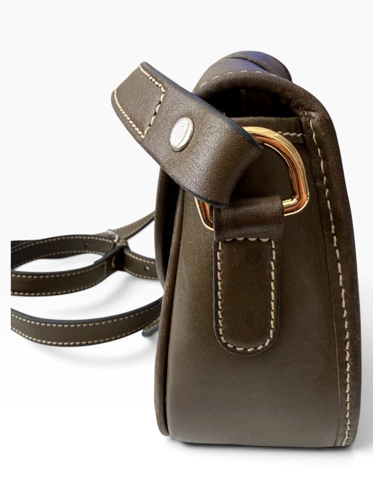 Tusting Cardington Leather Saddle Crossbody Bag Olive Handmade England Vintage — image 4 of 8